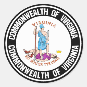 Virginia Round Emblem Runder Aufkleber