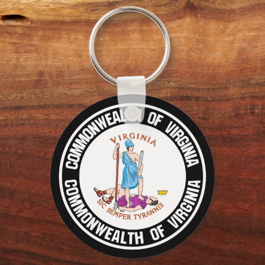 Virginia Round Emblem Schlüsselanhänger (Vorderseite)