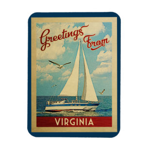 Virginia Sailboat Vintage Travel Magnet