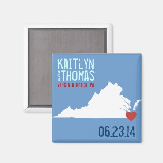 Virginia Save the Date - Individuell gestaltbare S Magnet (Vorderseite/Rückseite)