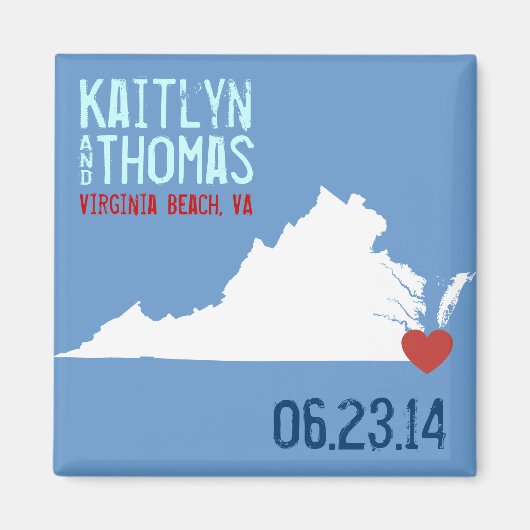 Virginia Save the Date - Individuell gestaltbare S Magnet (Vorne)