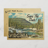 Virginia Save the Date Mountains River Snow Ankündigungspostkarte (Vorne/Hinten)