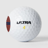 Virginia Schachbrett Orange und Blau Personalisier Golfball (Logo)