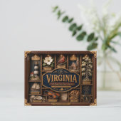 Virginia Shadow Box 3D Figurine Staat Postkarte (Stehend Vorderseite)