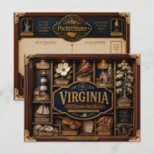 Virginia Shadow Box 3D Figurine Staat Postkarte (Vorne/Hinten)