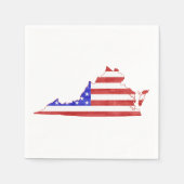Virginia Shaped American Flag Patriotic Virginia Serviette (Vorderseite)