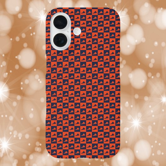 Virginia Silhouette Schachbrettmuster Blau Orange Case-Mate iPhone Hülle