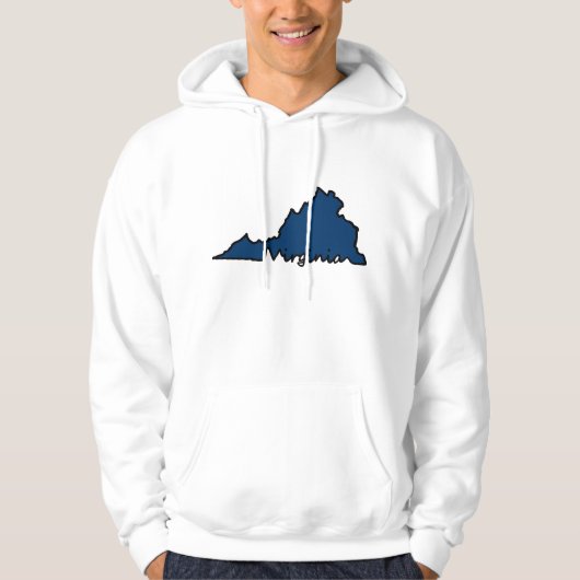 Virginia-SkriptHoodie - Weiß/Marine Hoodie (Vorderseite)