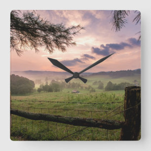 Virginia-Sonnenuntergang Quadratische Wanduhr