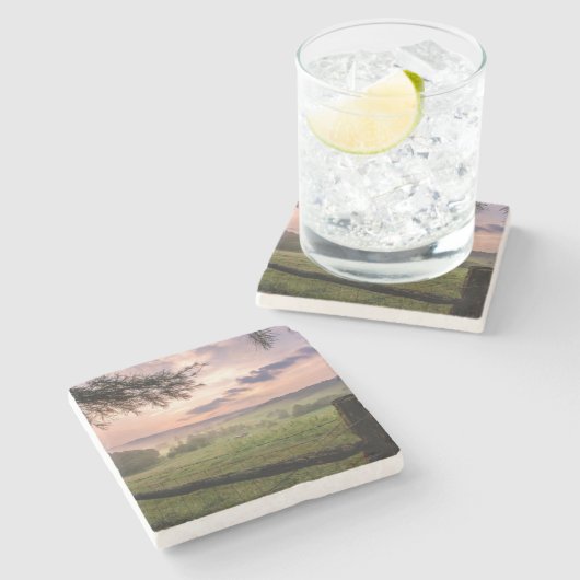 Virginia-Sonnenuntergang Steinuntersetzer (Seitenansicht)