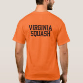 Virginia Squash Orange T-Shirt mit Logo vorne und  (Rückseite)