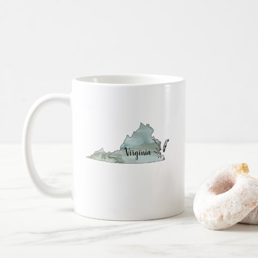 Virginia Staat Illustration Kontur Kaffeetasse (Mit Donut)