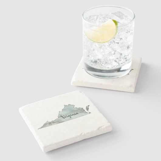 Virginia Staat Illustration Steinuntersetzer (Seitenansicht)