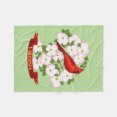 Virginia Staat Kardinal Bird und Dogwood Blume Fleecedecke (Vorderseite (Horizontal))