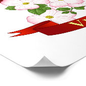 Virginia Staat Kardinal Bird und Dogwood Blume Poster (Ecke)