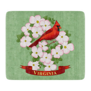 Virginia Staat Kardinal Bird und Dogwood Blume Schneidebrett