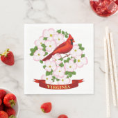 Virginia Staat Kardinal Bird und Dogwood Blume Serviette (Beispiel)