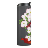 Virginia Staat Kardinal Bird und Dogwood Blume Thermosbecher (Nach links gedreht)
