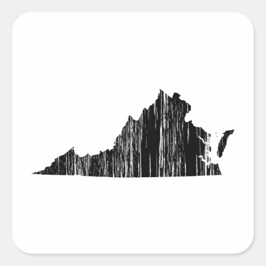 Virginia Staat Kontur Quadratischer Aufkleber (Vorderseite)