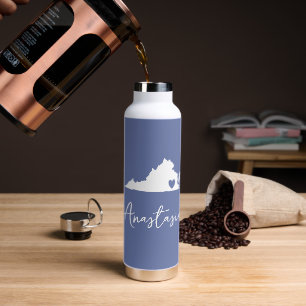 Virginia Staat Map Anpassbarer Name Trinkflasche