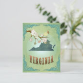 Virginia Staat Map - Green Postkarte (Stehend Vorderseite)