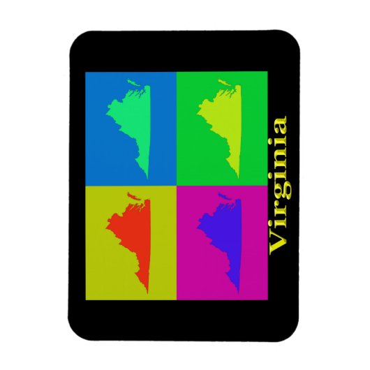 Virginia Staat Map Magnet (Vertikal)