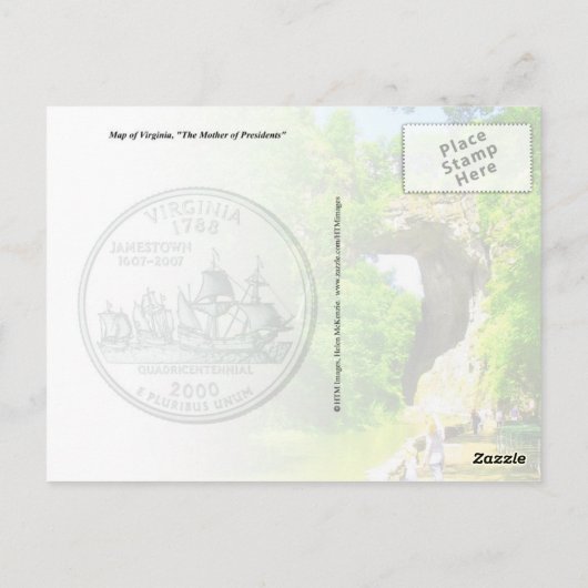 Virginia Staat Map Postkarte (Rückseite)