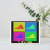 Virginia Staat Map Postkarte (Stehend Vorderseite)