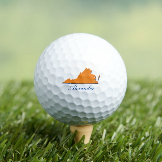Virginia Staat Orange & Blue Name Golfball (Insitu T-Shirt)