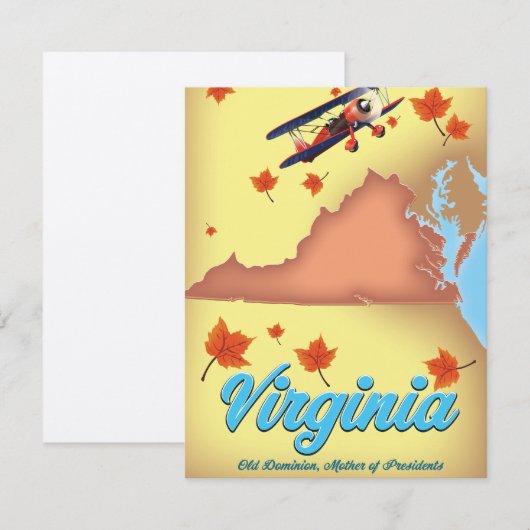 Virginia Staat Retro Reiseplakat (Vorne/Hinten)