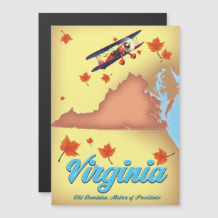 Virginia Staat Retro Reiseplakat Magnetkarte