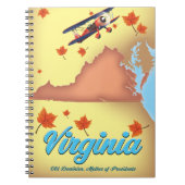 Virginia Staat Retro Reiseplakat Notizblock (Vorderseite)