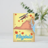Virginia Staat Retro Reiseplakat Postkarte (Stehend Vorderseite)