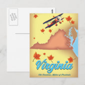 Virginia Staat Retro Reiseplakat Postkarte (Vorne/Hinten)
