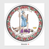 Virginia Staat Siegel, Die Staatsflagge von Virgin Aufkleber (Blatt)