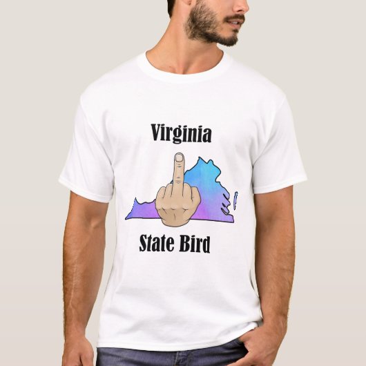 Virginia Staat T - Shirt Mittelfinger (Vorderseite)