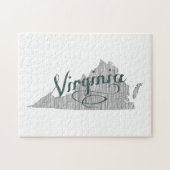 Virginia Staat Typografie Puzzle (Horizontal)
