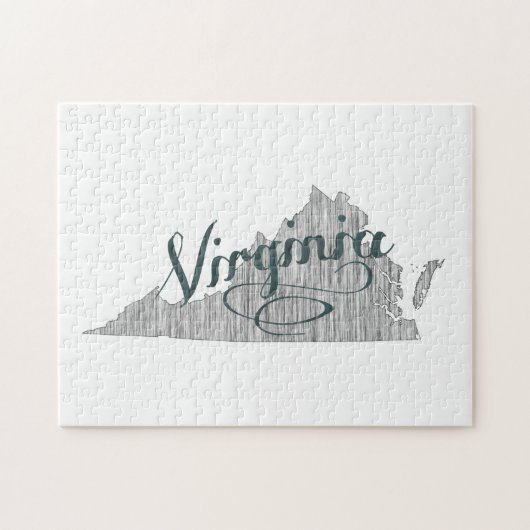 Virginia Staat Typografie Puzzle (Horizontal)