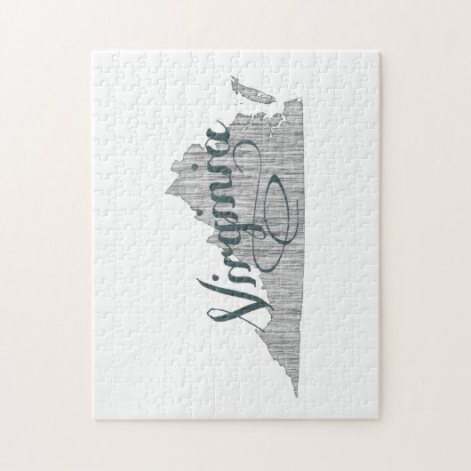 Virginia Staat Typografie Puzzle (Vertikal)