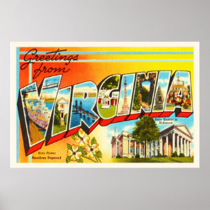 Virginia Staat VA Old Vintage Travel Postcard- Poster