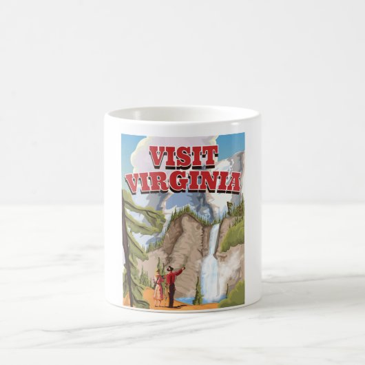 Virginia Staat Vintage Reiseplakat Kaffeetasse (Mittel)