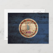 Virginia-Staats-Flagge auf altem hölzernem Korn Postkarte (Vorne/Hinten)