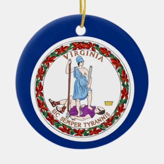 Virginia-Staats-Flagge Keramikornament (Vorne)
