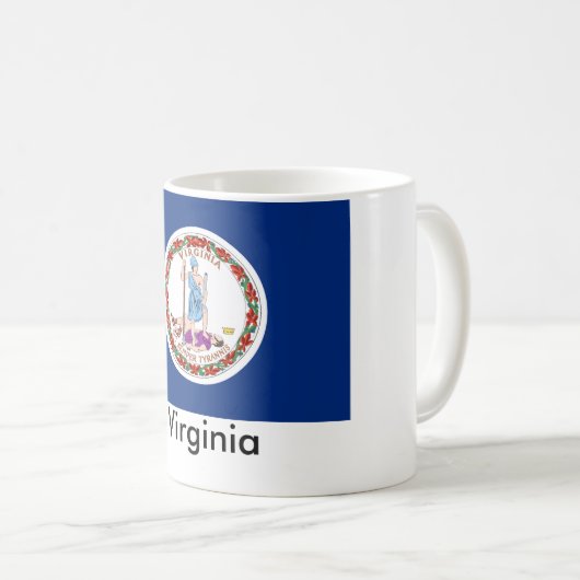 Virginia-Staats-Flaggen-Tasse Kaffeetasse (VorderseiteRechts)