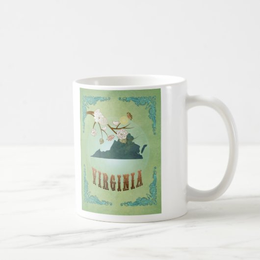 Virginia-Staats-Karte - Grün Kaffeetasse (Rechts)