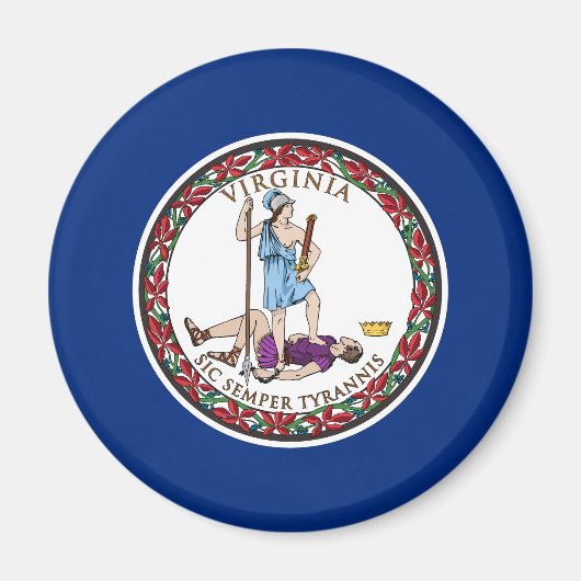 Virginia Staatsflagge Magnet (Vorne)