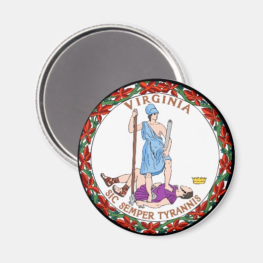 Virginia Staatsflagge Siegel vereint amerikanische Magnet (Vorderseite/Rückseite)