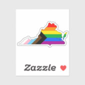 Virginia Staatsstolz LGBTQ Progress Prix Aufkleber (Blatt)