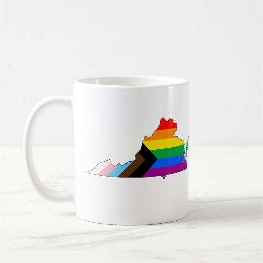 Virginia Staatsstolz LGBTQ Progress Prix Kaffeetasse (Links)