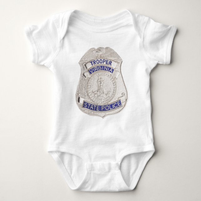 Virginia-Staattrooper-Polizei-Abzeichen Baby Strampler (Vorderseite)